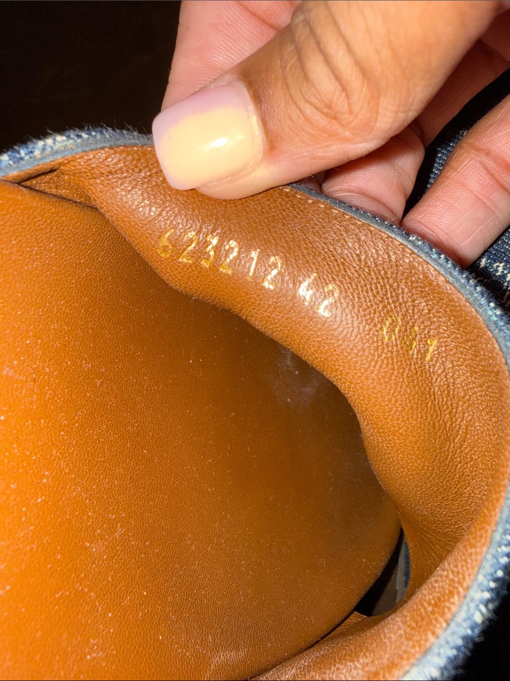 Gucci Denim Monogram Platform Slide Mules in Blue and Brown - flash sale - Picture 7 of 8